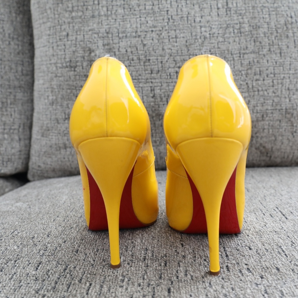 Christian Louboutin Titi 120 Canary Yellow 37.5 - Picture 3 of 4